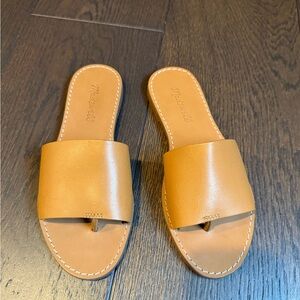 Madewell Brown Leather Slide Sandals
